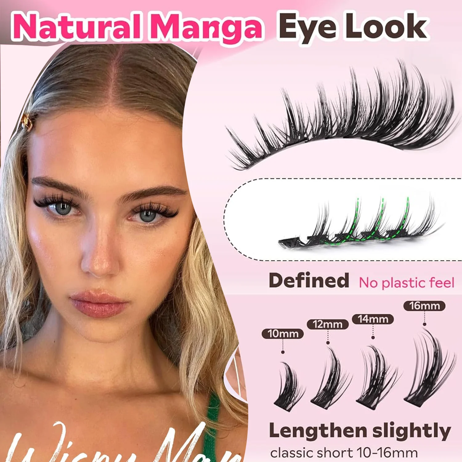 Manga Lash Clusters Kit Natural 300 Pcs Cluster Eyelash Extensions Kit Wispy Fairy Fluffy Eyelash Clusters Anime Cosplay Lash image 6