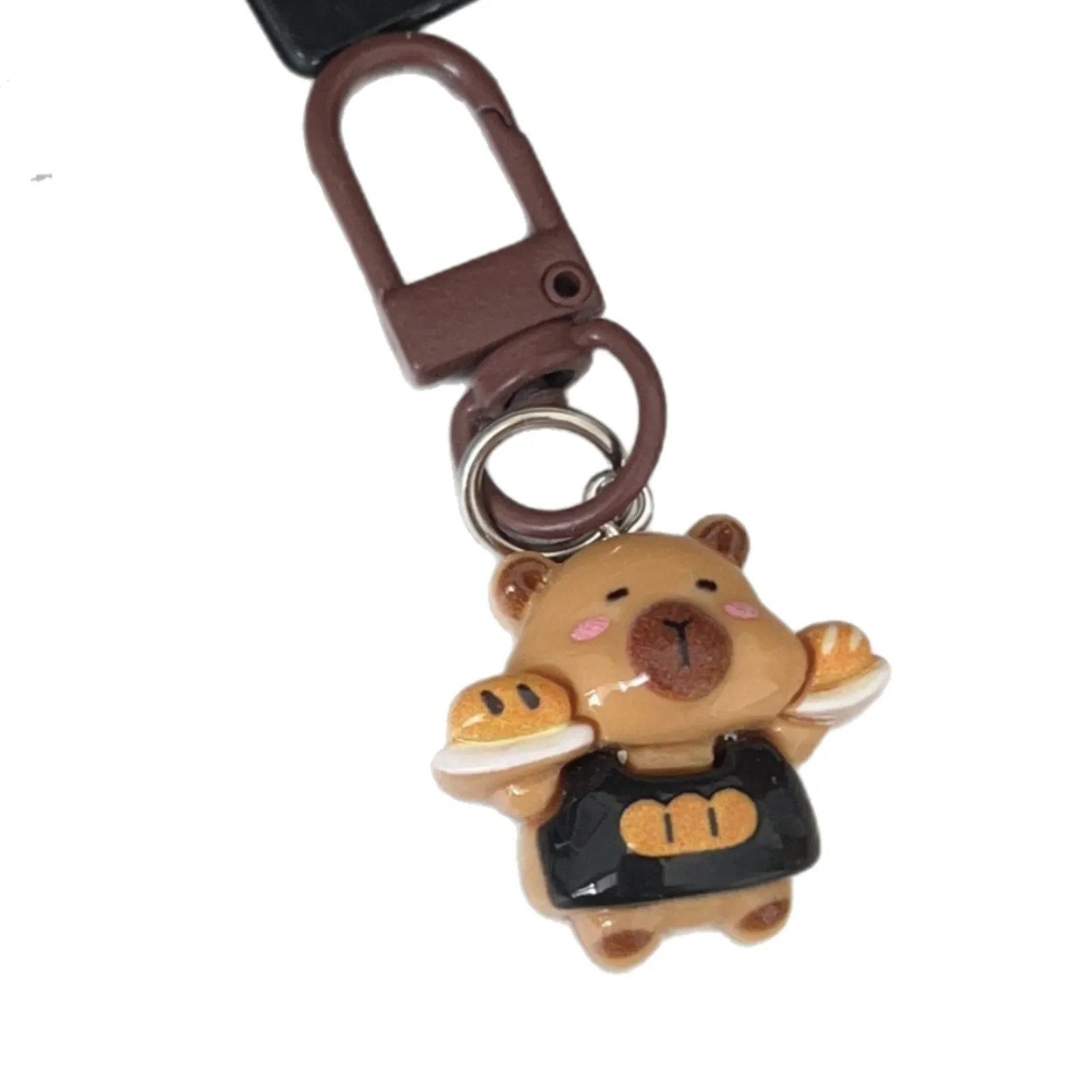 6pcs Cute Capybara Keychain Doll Capibala Pendant Cycling Backpack Key Mobile Phone Pendant Accessories Ugly Cute