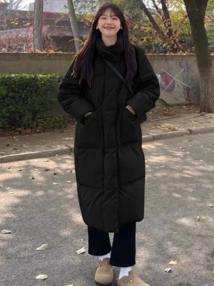 Parkas Women Warm Coat Loose Simple Harajuku Cozy Winter Thicken Chic Ulzzang College Girls Comfort Casual All-match Cold Wear