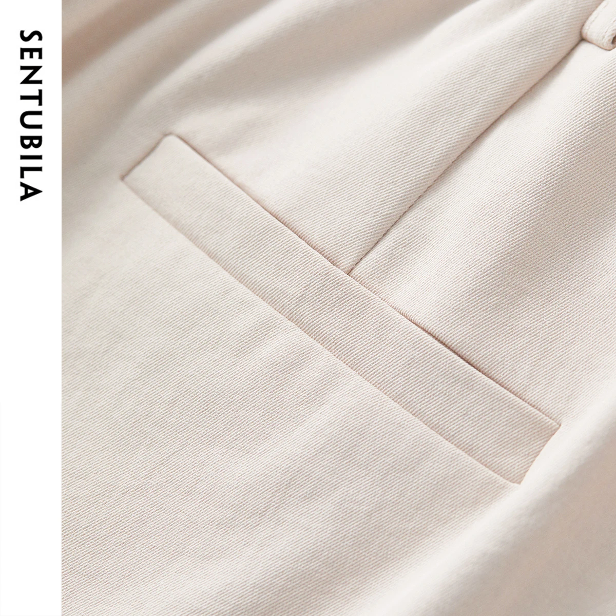 SENTUBILA Casual Haren Pants For Women Summer 2025 New Business Pants Elastic Waistband For Slimming Nine Point Pants 152K87959