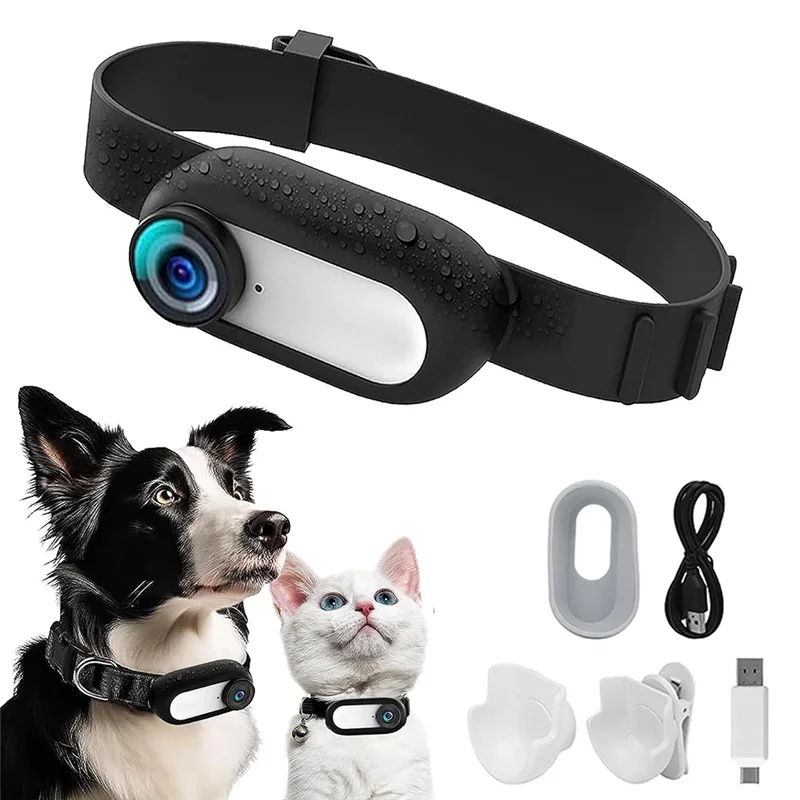 Câmera de coleira sem fio A68M-HD, coleira de câmera para cães e gatos, câmera de babá, gravação de vídeo, presente de aniversário