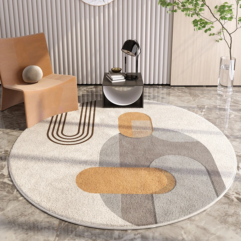 Round Soft Fluffy Plush Carpets Large Area Bedroom Carpet Light Luxury Living Room Decoration Rugs Minimalist Study Lounge Rug