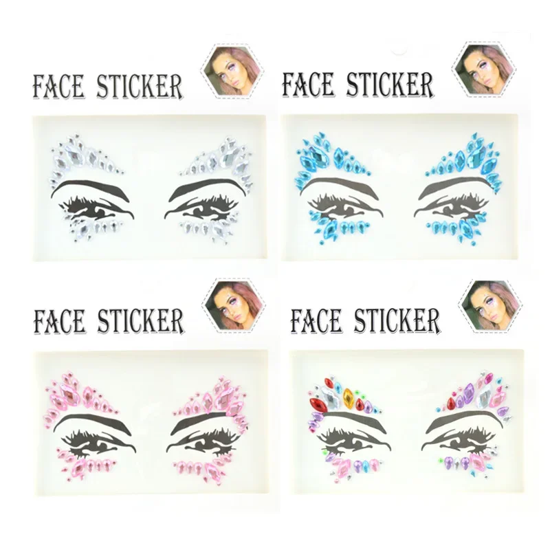 1PCS Jewelry Face Patch DIY Acrylic Drill Eyebrow Face Sticker Celebrity Party Makeup Kids Stage Performance Face Decoration