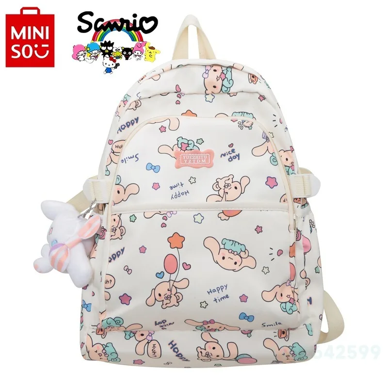 MINISO-mochila Cinnamoroll para mujer, con dibujos animados de gran capacidad morral, de alta calidad, a la moda, novedad de 2024