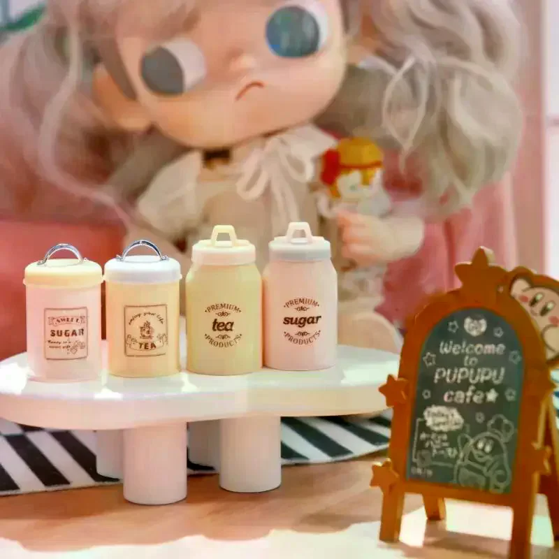 3개 미니어처 인형집 미니 음식/차/커피 캔 원형 보관 병 모델 인형 장면 장식 액세서리