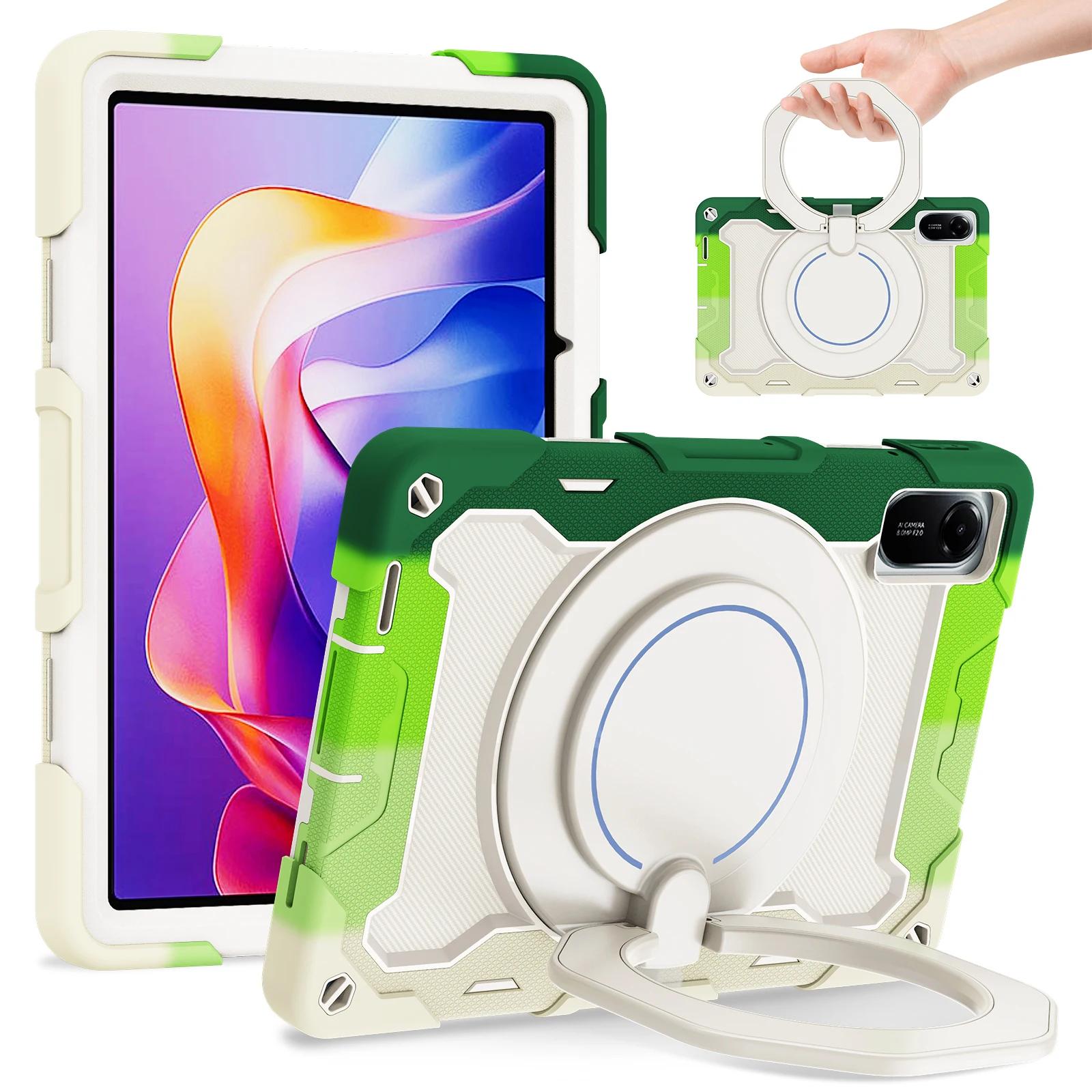 

Вращающийся чехол-подставка для Xiaomi Redmi Pad 2 2025 11,0 дюймов, модель 25040RP0AG 25040RP0AI, сверхмощный гибридный чехол с ручкой