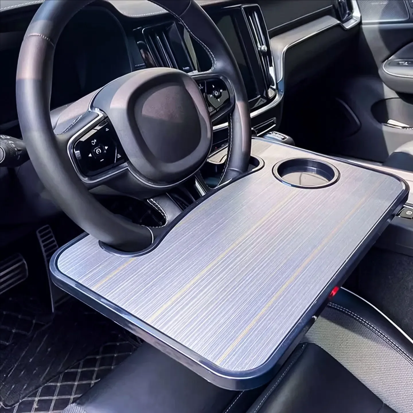 In car restaurant, in car dining plate, laptop stand, tablet desk, car steering wheel, small table board, in car dining table