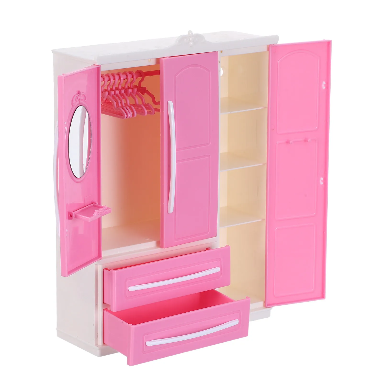 

Мебель для кукольного домика: шкаф-гардероб с 20 вешалками, компактный миниатюрный органайзер для хранения в спальне, аксессуар для ролевых игр