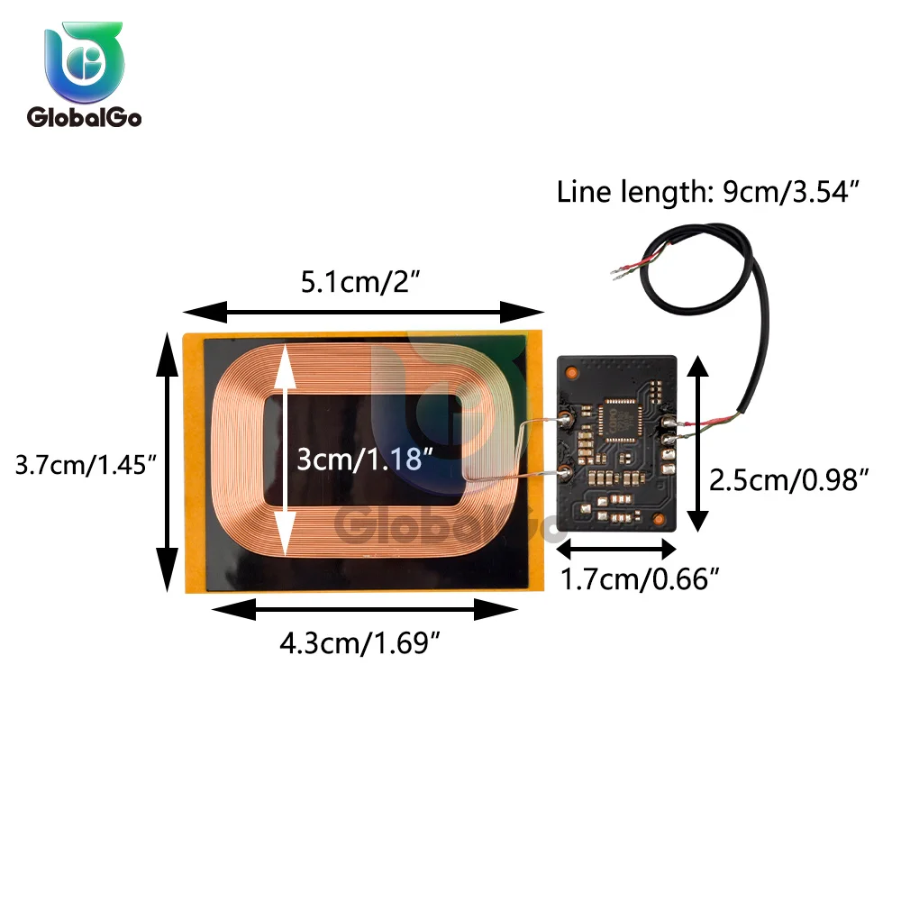 Fai da te forQi Standard Wireless bobina di ricarica modulo ricevitore circuito PCB scheda bobina 7.5W per telefono per batteria 5V 1.5A