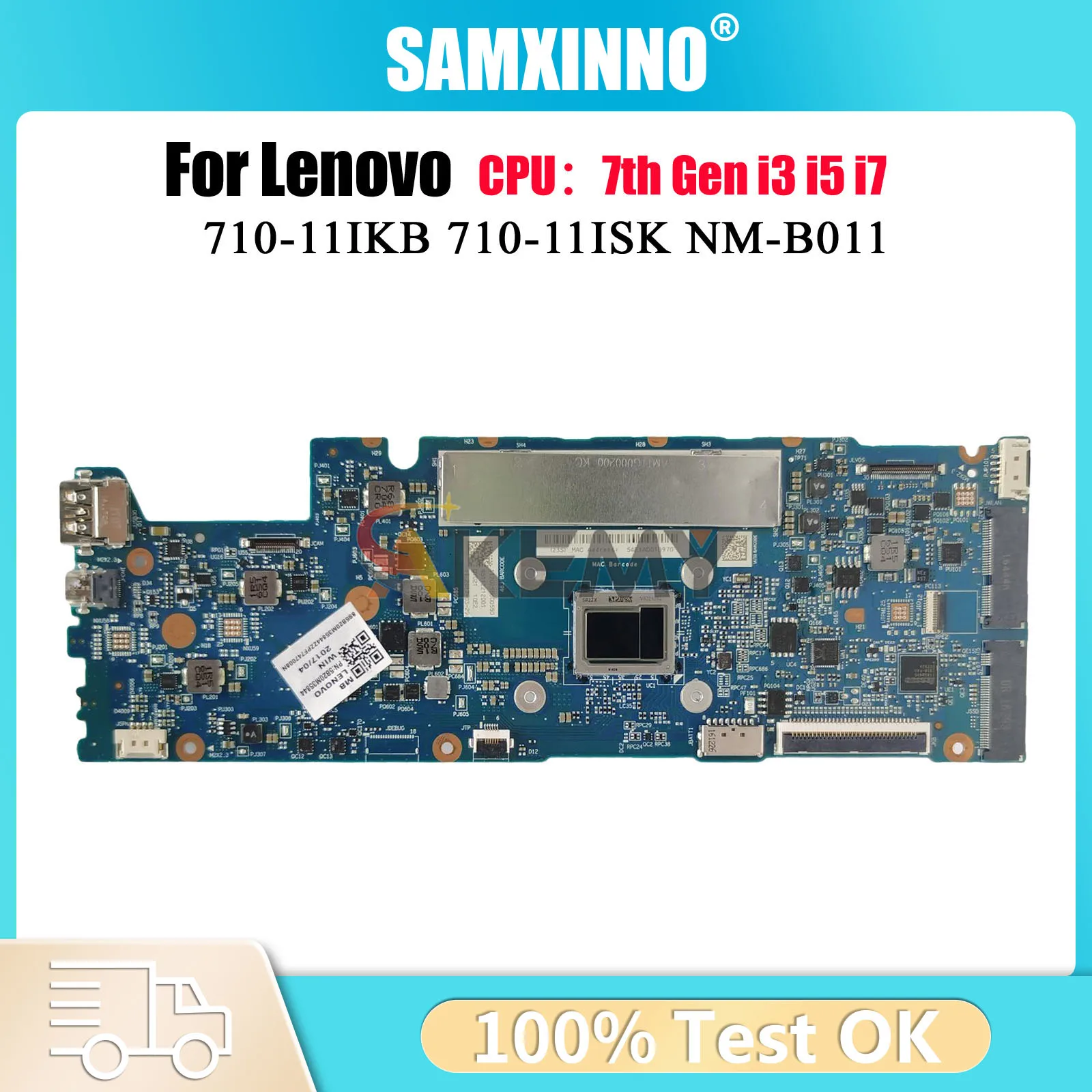 

Материнская плата для ноутбука Lenovo Yoga 710-11IKB NM-B011 с процессором M3-7Y30 I5-7Y54, 4 ГБ ОЗУ, 100% полностью протестирована