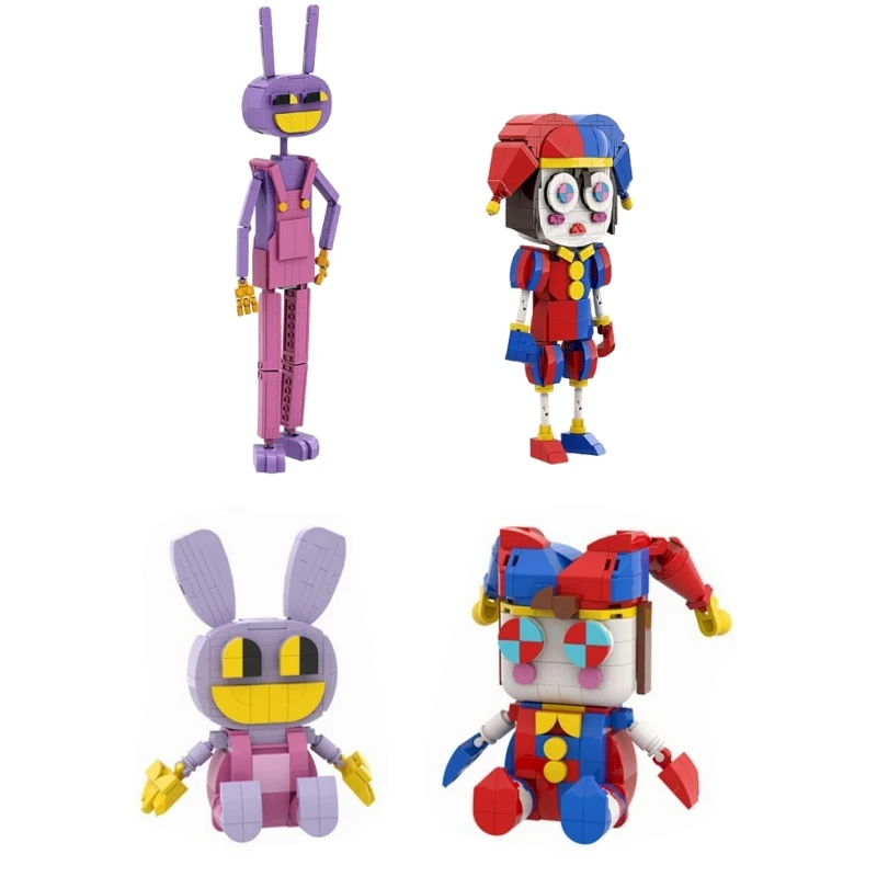 

8 in 1 A Series of New The Amazing Digital Circus Pomni Jax Joker Rabbit Building Block Set DIY Model Toys Kids Birthday Gift