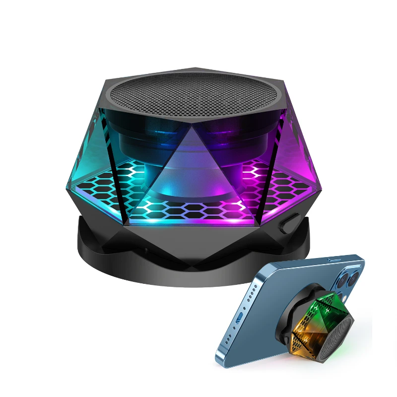 

New Wireless Bluetooth Small Speaker Convenient Mini Subwoofer High Volume LED Light-emitting Small Steel Cannon Sound Box