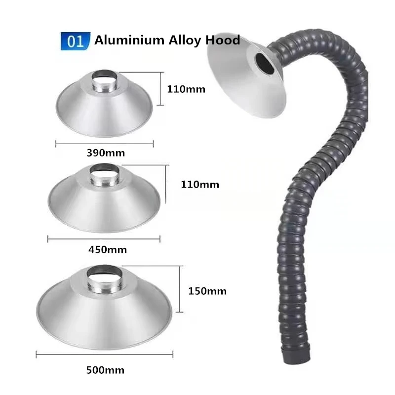 Welding Bamboo Pipe of Smoke Separator Arm with Flexible Extraction Exhaust Hose