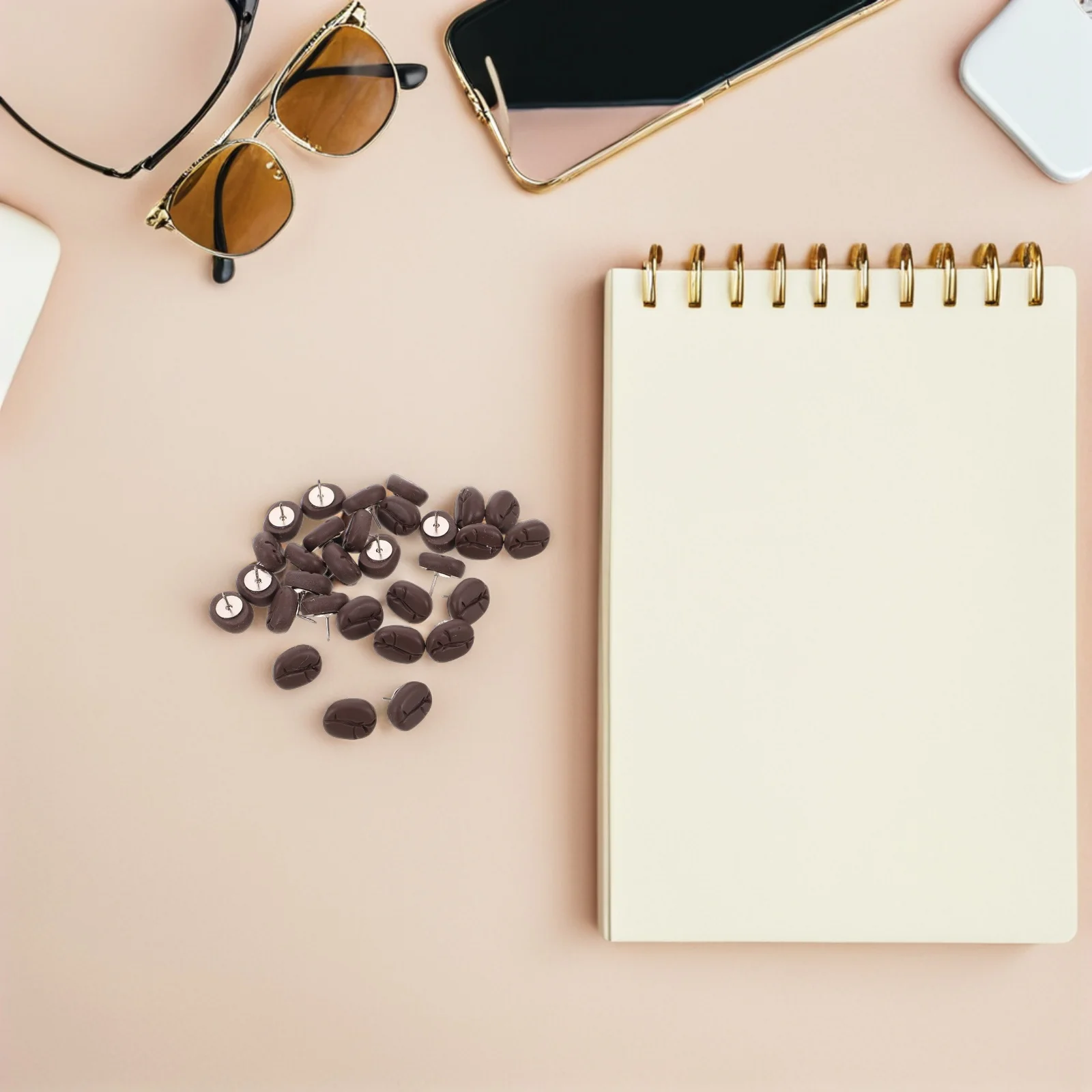 

30Pcs Unique Coffee Bean Push Pins Colorful Decorative Thumbtacks for Office School Memo Board Organization