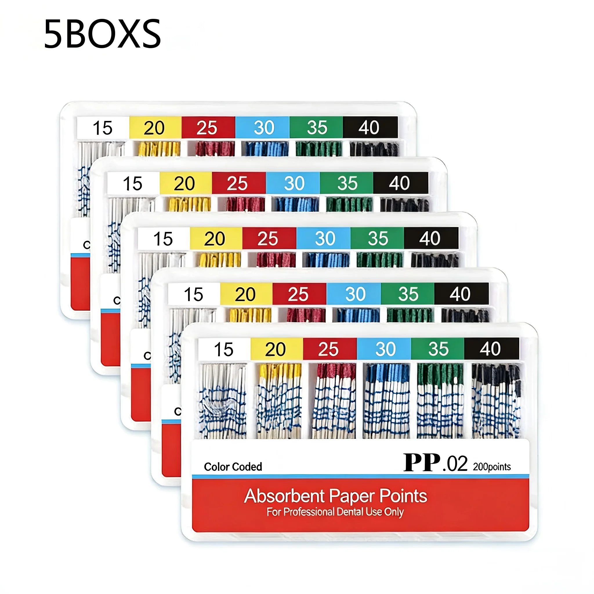 

Dental Absorbent Paper Points 5Box Sterile Mixed Size Root Canal Endodontic Tips for Dentistry Filling Materials