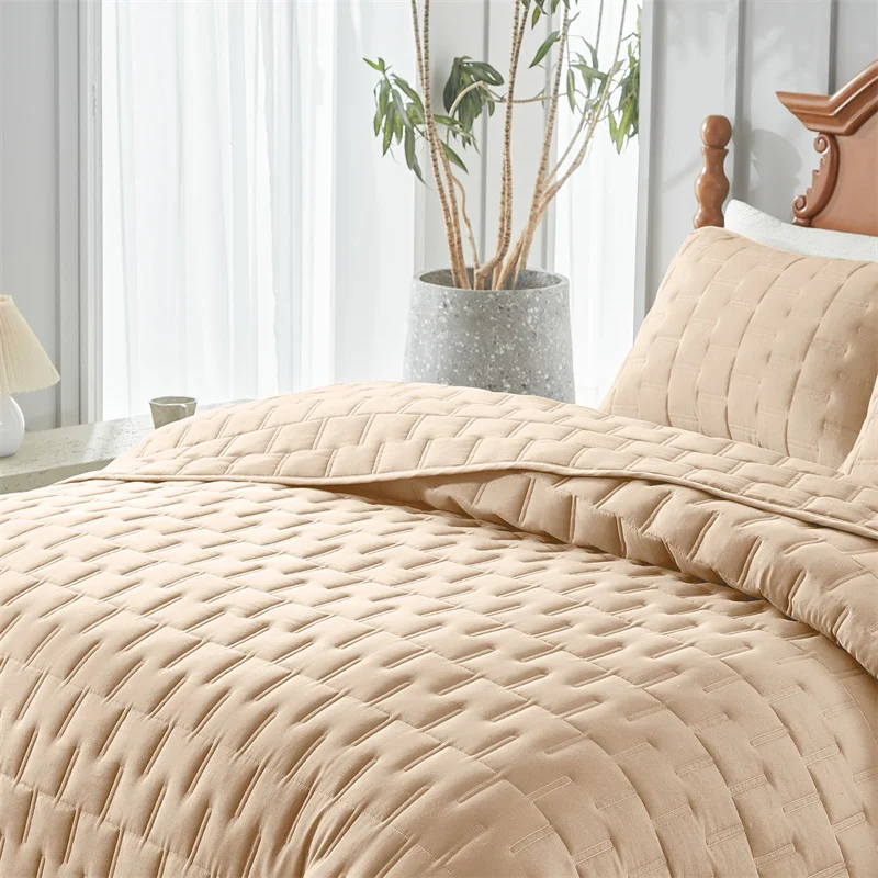 

Quilt Bedding Sets, Lightweight Soft Bedspread Coverlet with Pillow Cases, Quilted Blanket Thin Comforter Bed Cover, All Season