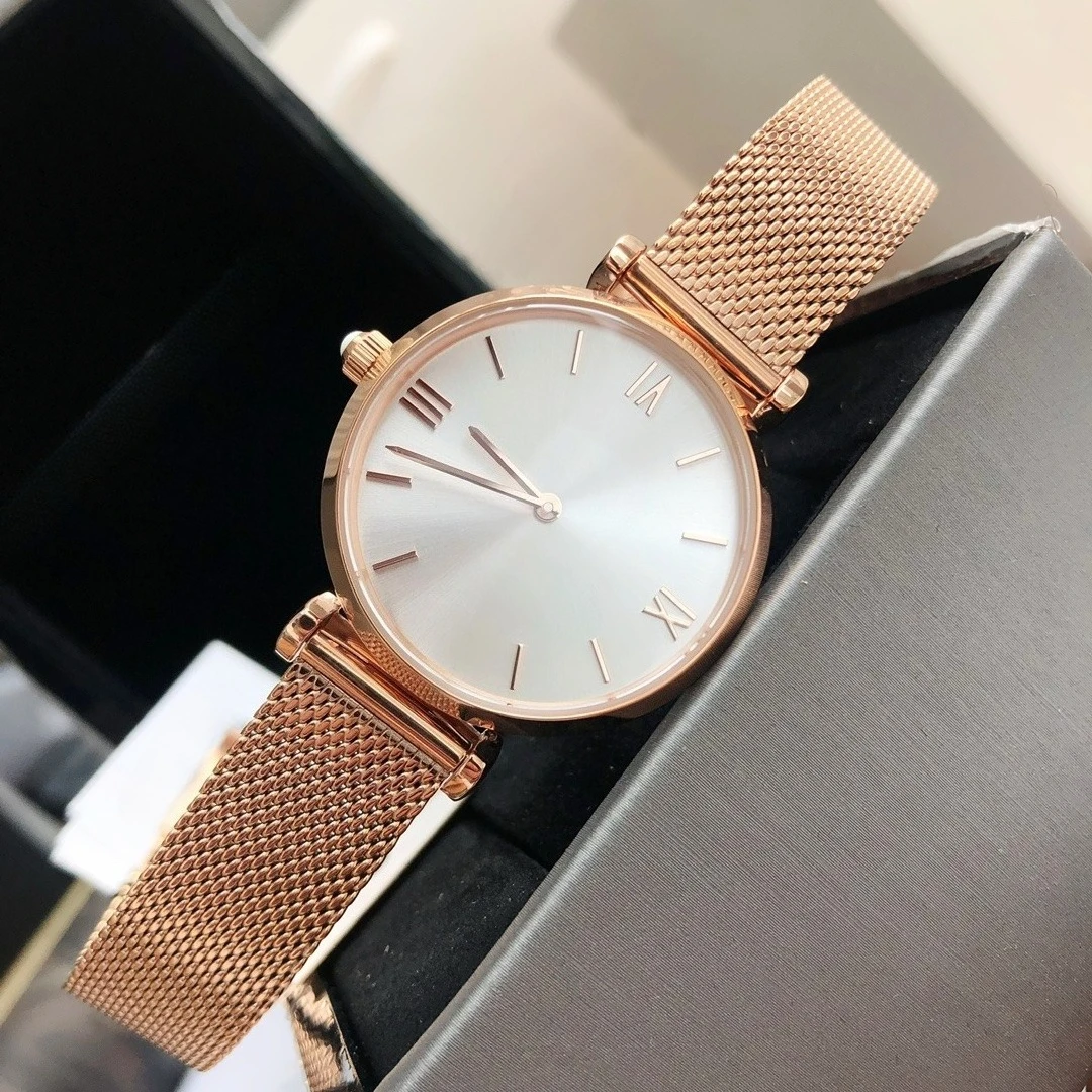 2025 nova moda relógio de pulso de quartzo para mulher marca superior relógios femininos cinto de malha metal simples luxo alta qualidade senhoras relógio