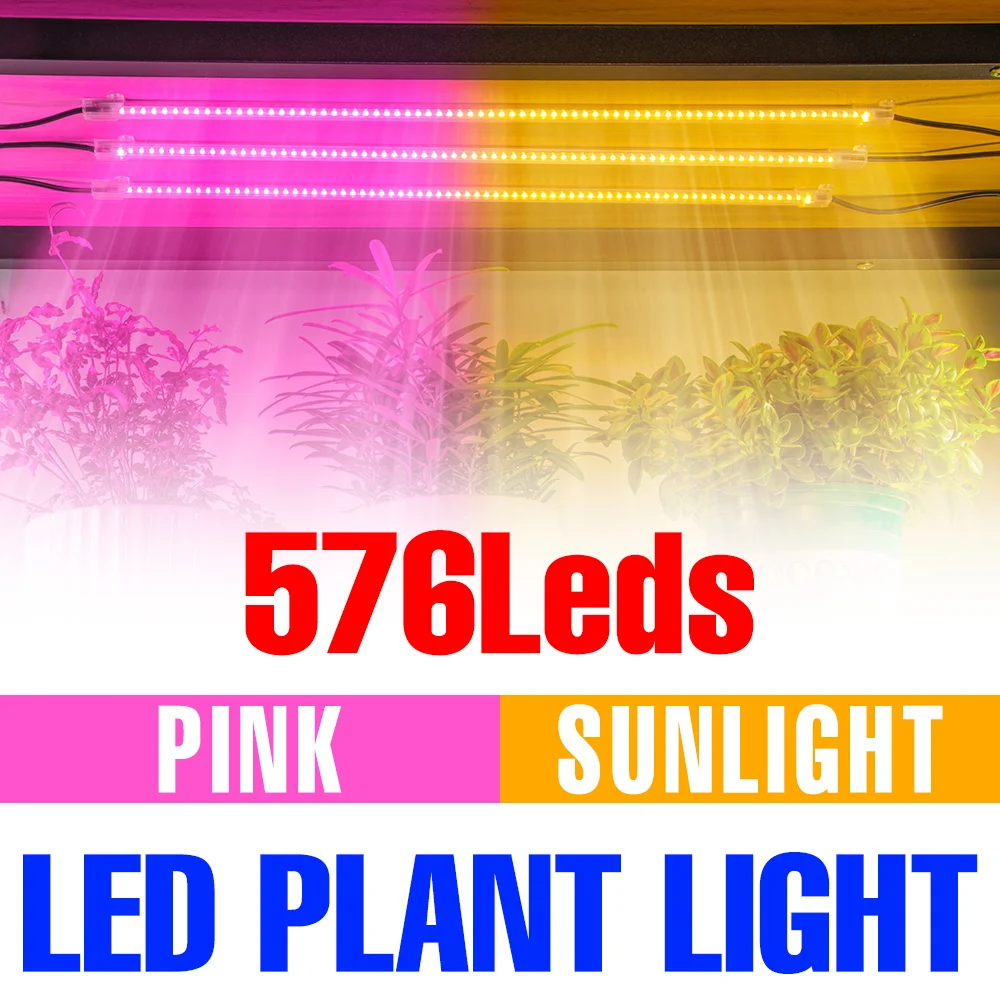 

12 Heads LED Grow Light Strip Indoor Flower Hydroponics Cultivation Lamp 30/50CM For Potted Vegetable Plant Growbox 220V EU Plug