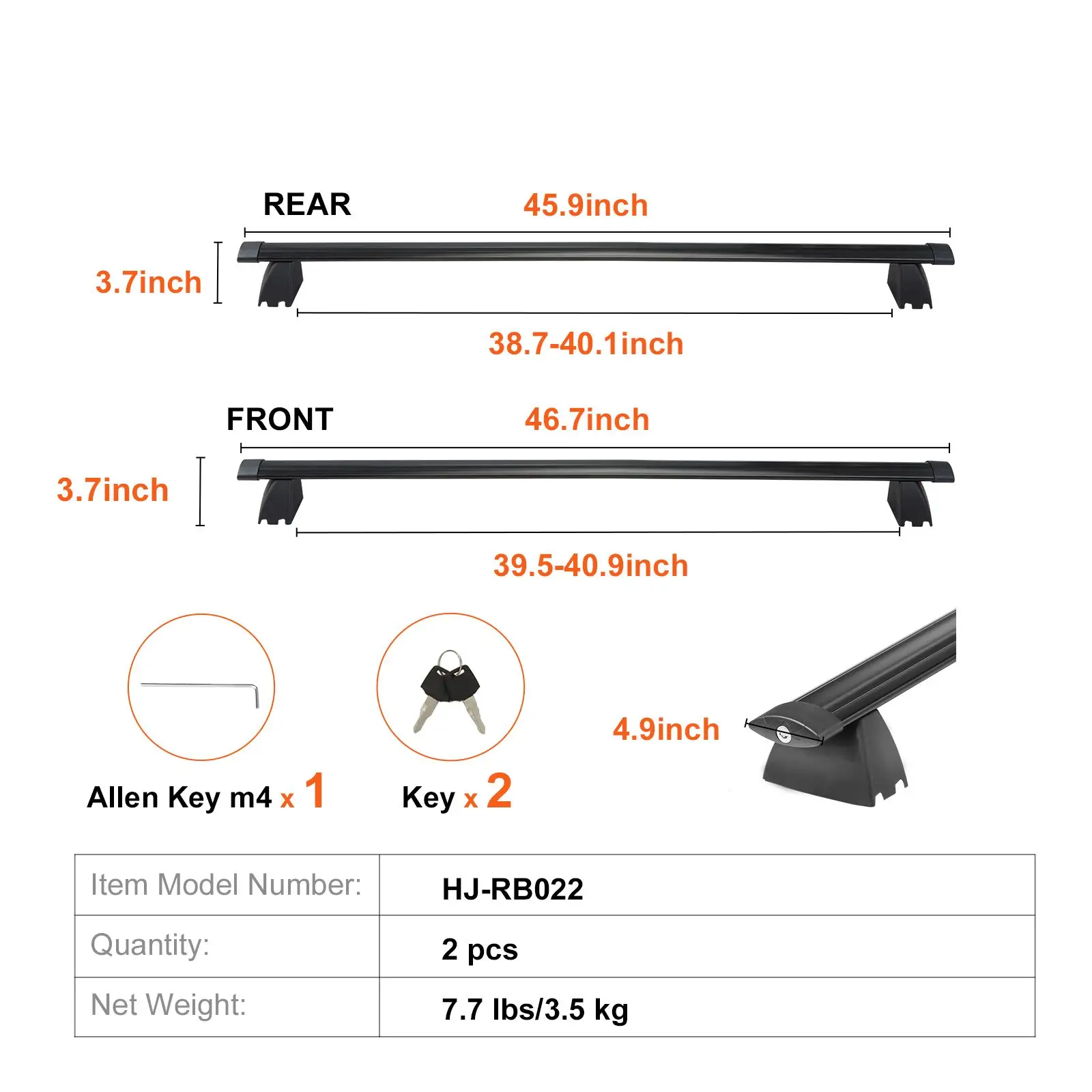 Roof Rack Cross Bars, Compatible with 2011-2021 Jeep Grand Cherokee with Grooved Side Rails, 200lbs Load Capacity, Aluminum Crossbars with Locks, for Rooftop Cargo Carrier Bag Luggage Kayak Bike