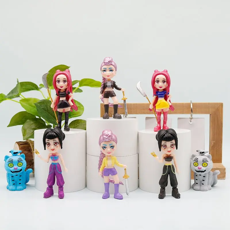 

8pcs Kpop Demon Figure Pvc Model Anime Figurine Collection Statue Desk Decoration Dolls Girl Toys Halloween Gifts