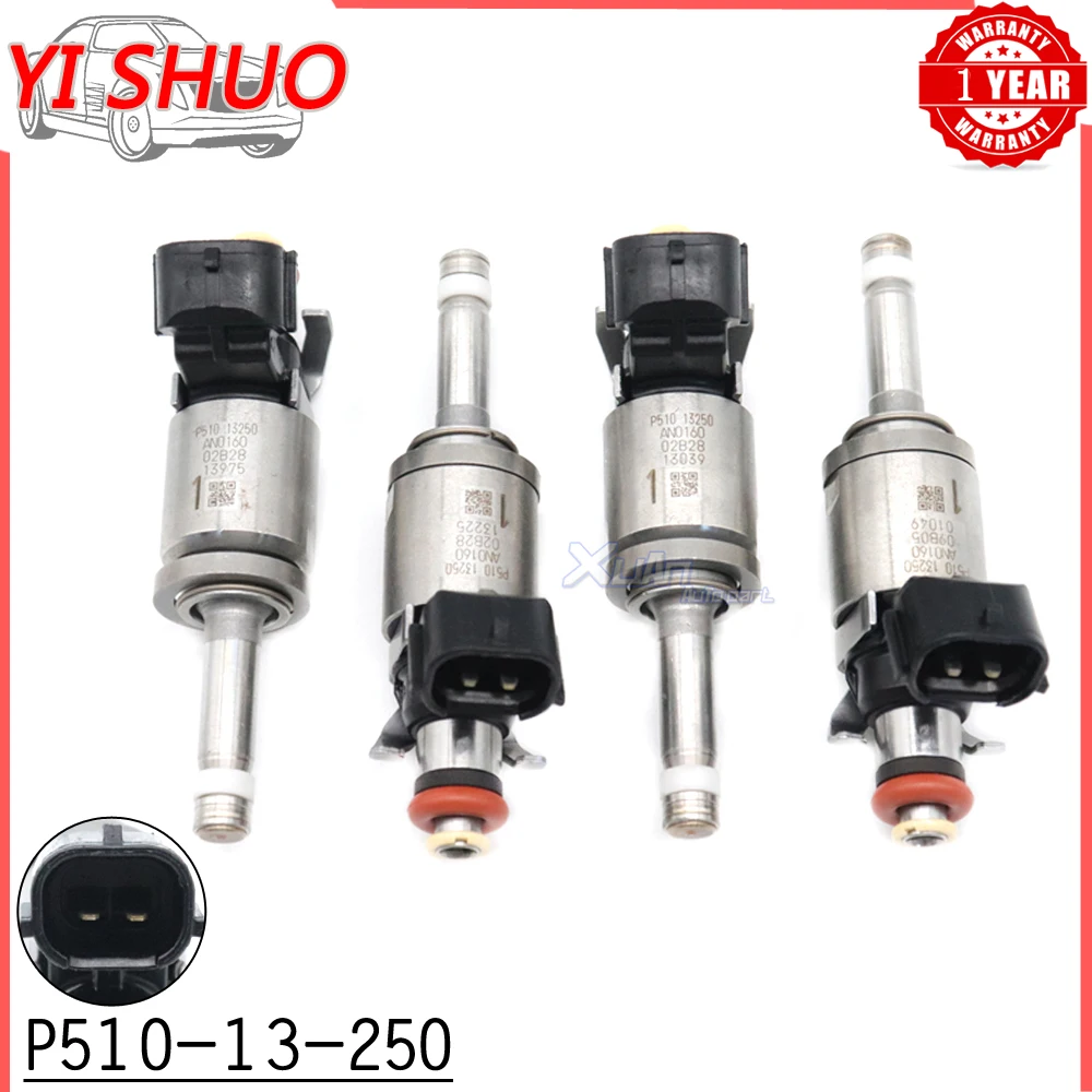 

4pcs P510-13-250 Car Fuel Injectors Nozzle for Mazda 2 1.5L 2WD 2016 3 MX-5 CX-3 P510-13-250 PY01 13250 PEAR-13-250