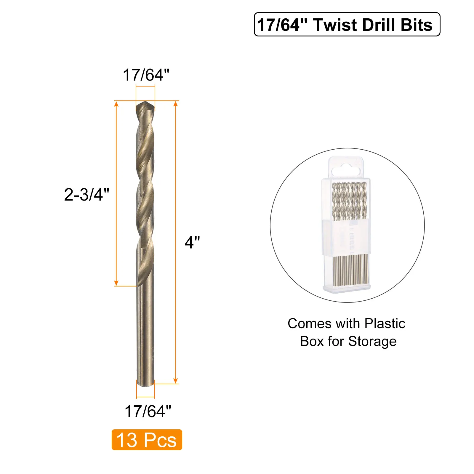 13 قطعة 17/64 "1/16" 7/32 "15/64" تويست لقمة ثقب M35 الكوبالت عالية السرعة الصلب مثقاب الخشب للمعادن الفولاذ المقاوم للصدأ أداة الحفر