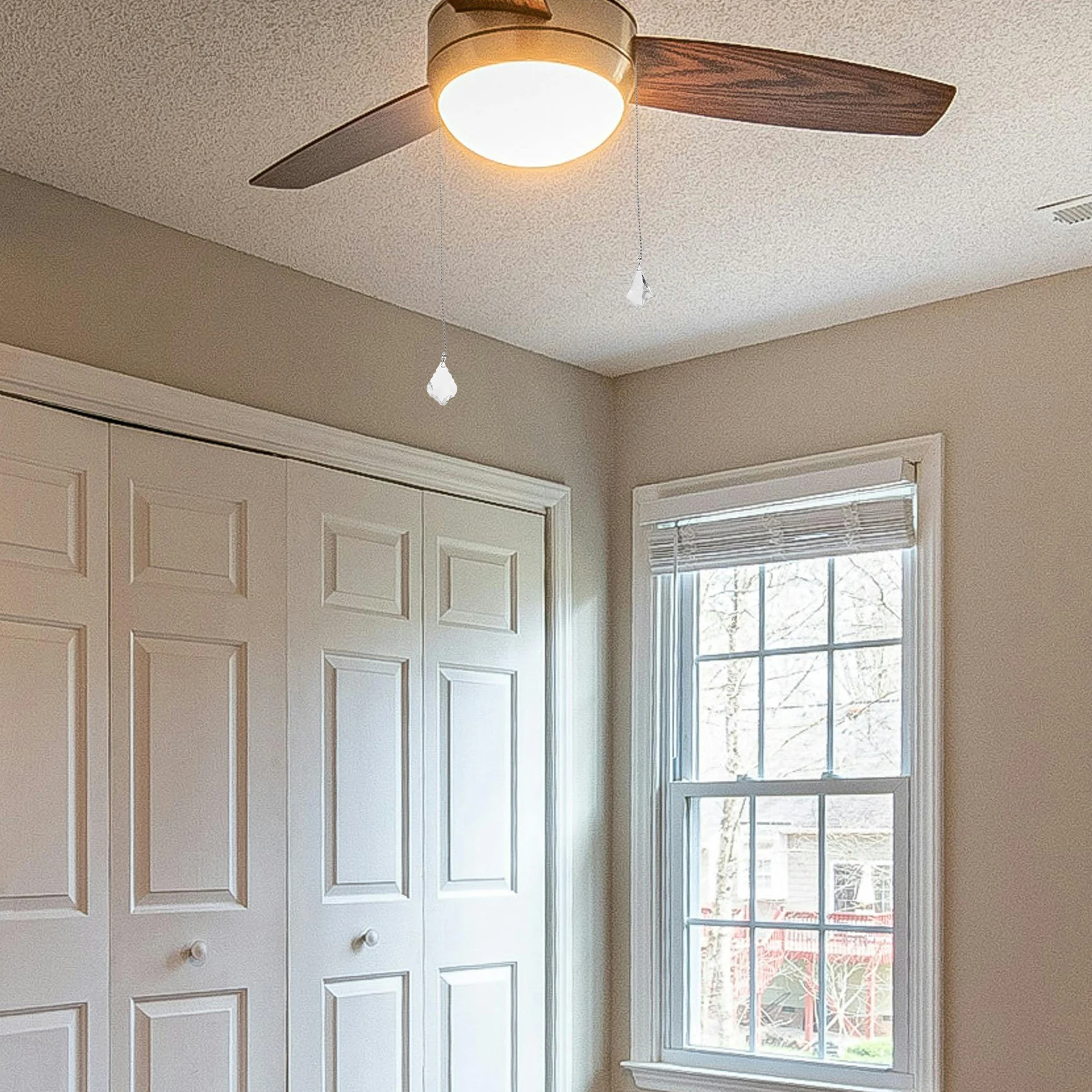 

2pcs 20 Inch Ceiling Fan Pull Chain Extenders Transparent Beads Bathroom Light Switch Home Decoration Lighting Accessories