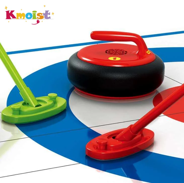 Curling Toy Set Indoor Outdoor Sports Family Game Electric Suspended Curling Ball Light Shuttle Hockey Educational Sets for Kids