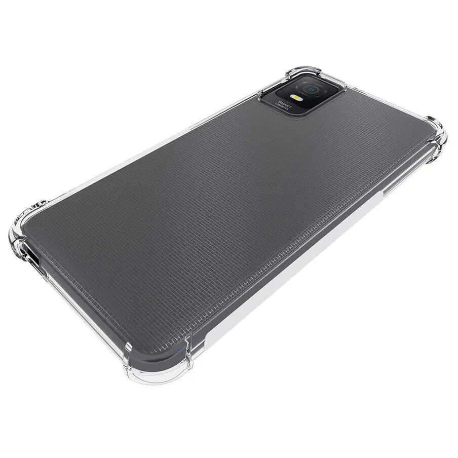 For TCL 403 405 406 408 Shockproof Silicone Rugged TPU Rubber Clear Case CoverSilicone Soft  Cover