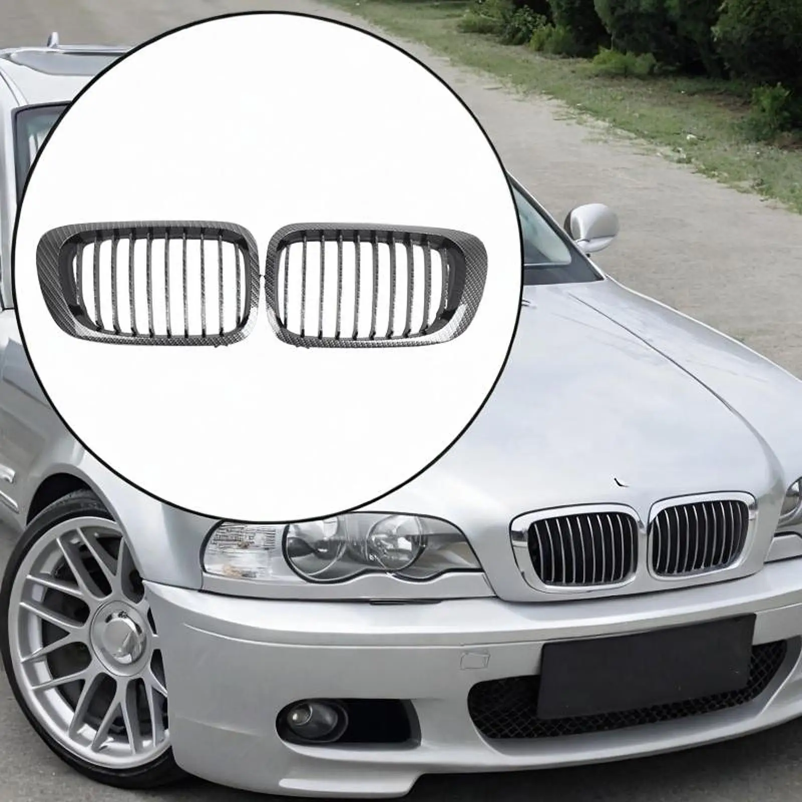 

2Pcs Front Kidney Grills Spare Parts 51138208685 for BMW E46 Accessory