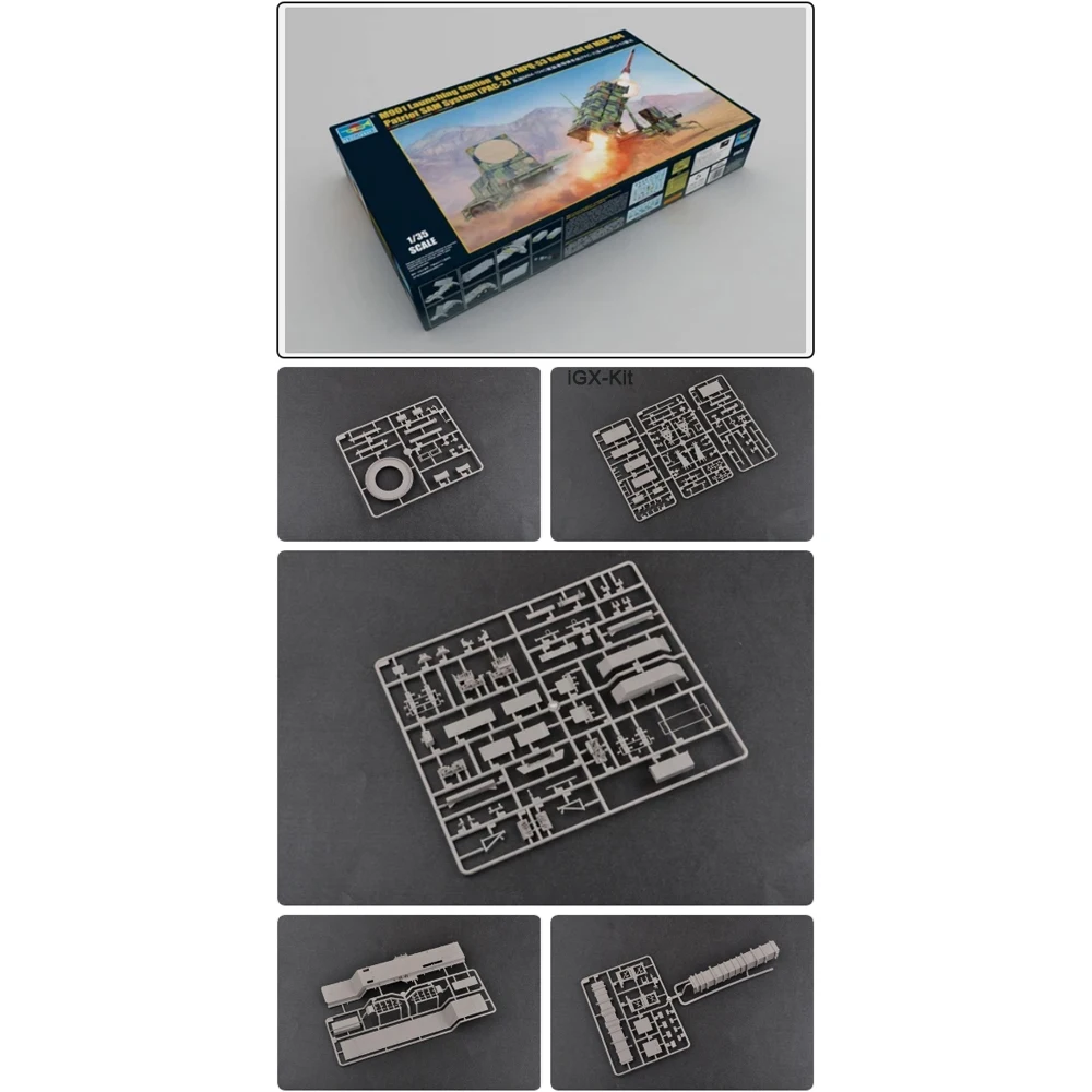 

Trumpeter 01022 1/35 US M901 Launching Station AN/MPQ-53, комплект радаров для системы MIM-104 Patriot SAM, пластиковый сборный конструктор, модель для сборки.