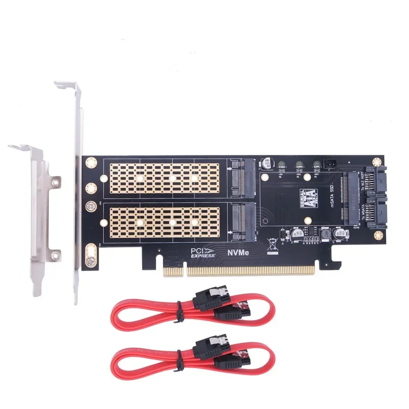 Expansion Adapter Card MSATA SSD NVMe M B Key M.2 NGFF SATA To Pcie 4x Three In One B+M Key Converter Riser M2  Pcie 4x