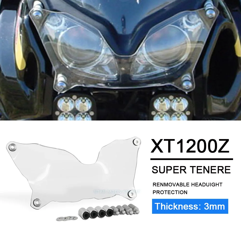 For YAMAHA XT 1200 Z XT1200Z xt1200 Super Tenere 2010 Motorcycle Accessories Acrylic Headlight Protector Guard light Lense Cover