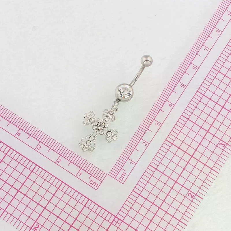 จี้กางเขนสแตนเลส ต่างหูเจาะสะด - Belly Bar Titanium บทวิจารณ์และราคา