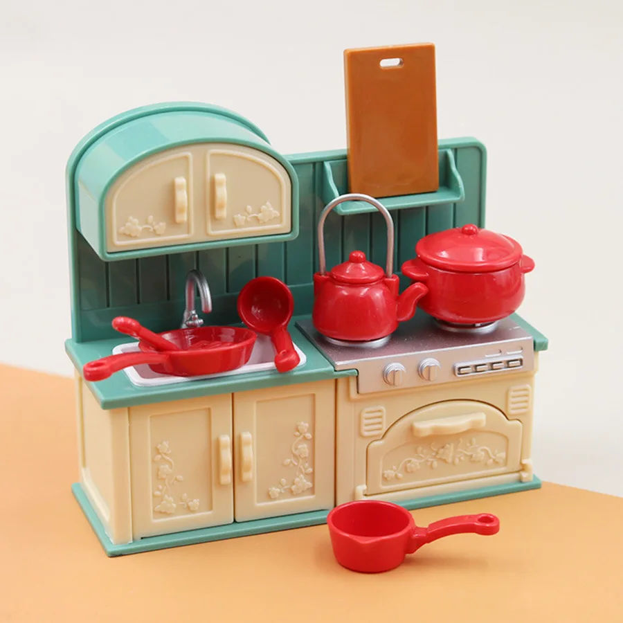 9 stks/set Poppenhuis Mini Plastic Keuken Speelmodel Set Perfect voor Vakantie Decoraties en Verzamelaars Ornament Poppenhuis Cadeau