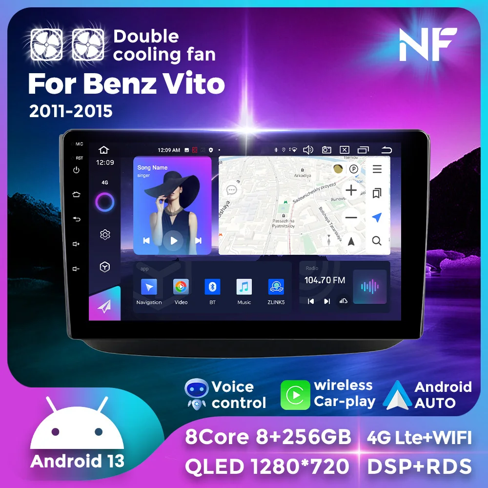 

Android 13 Car Radio for Mercedes - Benz Vito 2 W639 Viano 2 W639 2003 - 2015 Carplay Auto Multimedia Video Player GPS FM Stereo