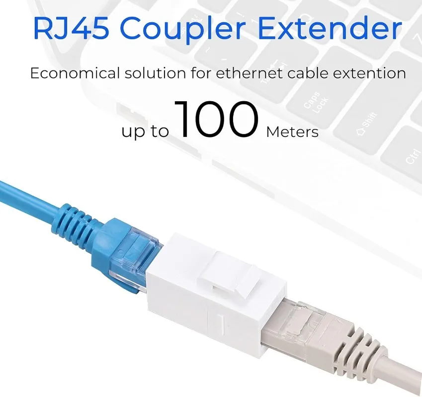1-50PCS RJ45 Keystone Coupler Network Ethernet Dual Straight Head Lan Cable Connectors Internet CAT 5 5E 6 6a Extender Plug