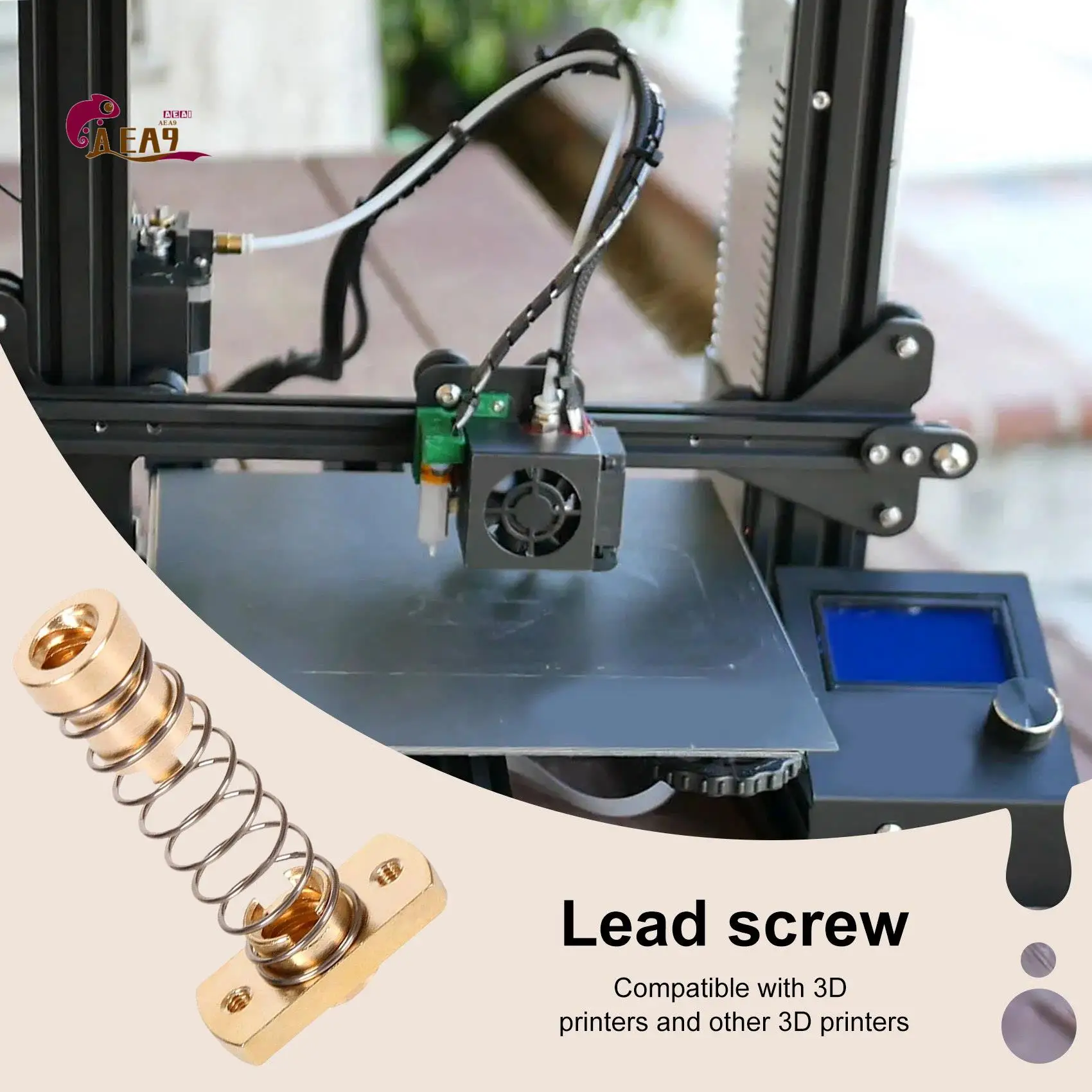 AEA9-2 Sets CR10 Z Axis T8 Anti Backlash Spring Loaded Nut Elimination Space Brass Nuts For Upgrade Ender 3S Ender 3 Pro