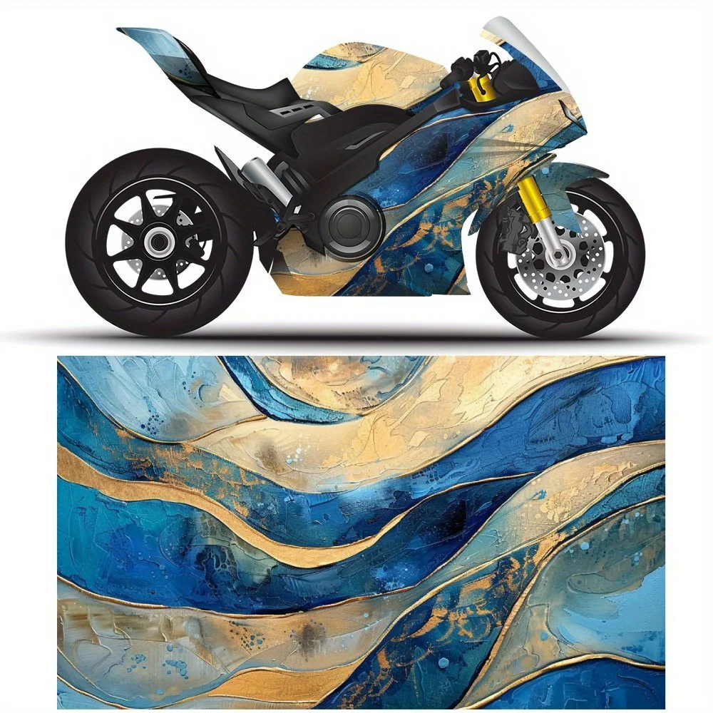 

Загадочная лазурная золотая мотоциклетная полная упаковка, наклейки, декоративная наклейка для гонок на мотоцикле, меняющая цвет, защитная пленка для бойфренда