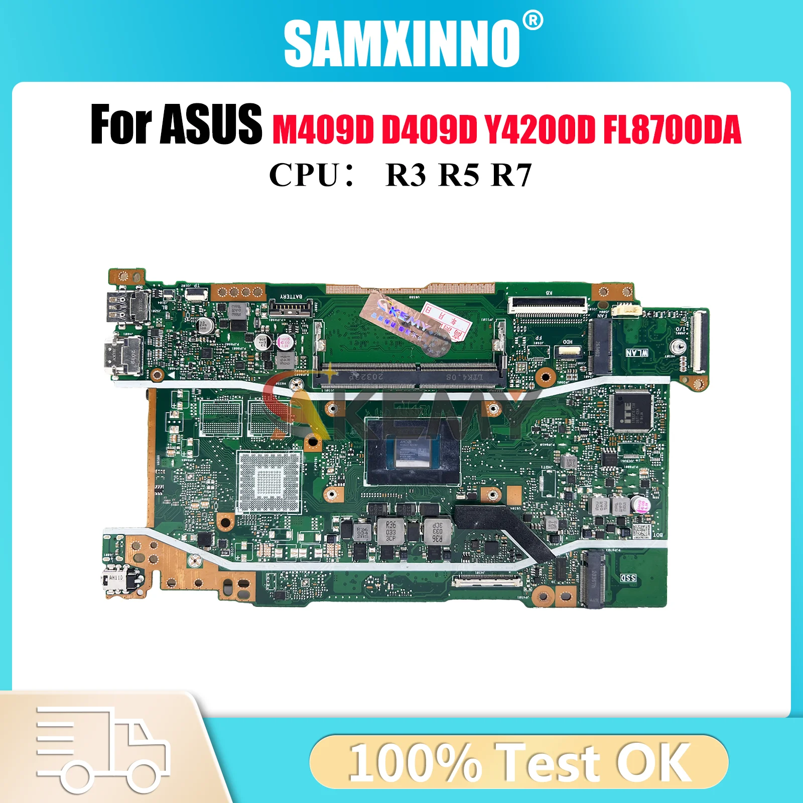 

X409DA Laptop Motherboard For ASUS X409DAP X409D X409DL D409D Y4200D M509D X409DJ M409D FL8700DA D509D Mainboard W/ R3 R5 R7 CPU