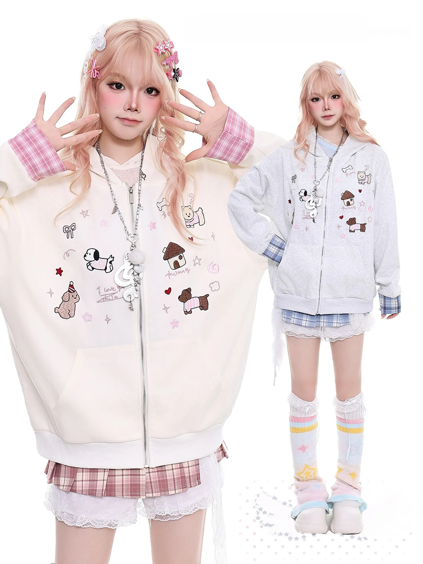 

Женская толстовка YO Orange Jelly Cartoon с капюшоном, весенняя, универсальная, свободного кроя, с клетчатыми вставками, антивозрастная, с капюшоном