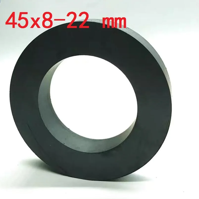 Ring Ferrite Magnet 45*8 mm Hole 22mm Permanent magnet 45mm x 8mm Black Round Speaker 45X8 45-22x8 imanes new magnet