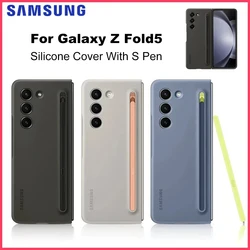 Original Samsung Galaxy Z Fold5 Slim S Pen Phone Case with S Pen ZFold 5 Silicone Cover Built-in Stylus Pen Slot  Spen Case