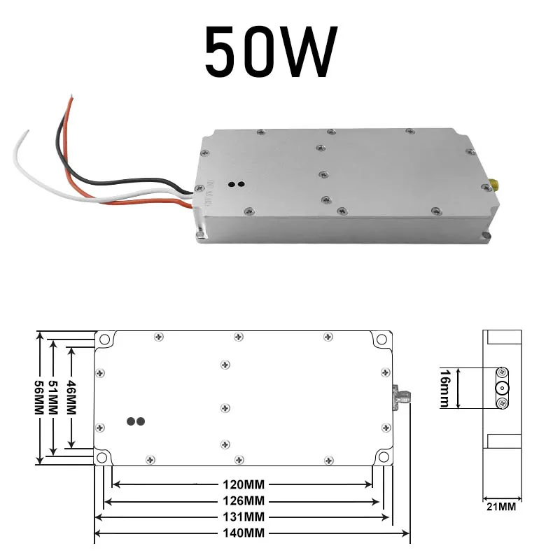 10W 20W 30W 50W 100W VCO RF Generator Signal Source 433Mhz 700-800Mhz 915Mhz 1.2Ghz 2.4Ghz 5.8Ghz WIFI Drone RF POWER Amplifier