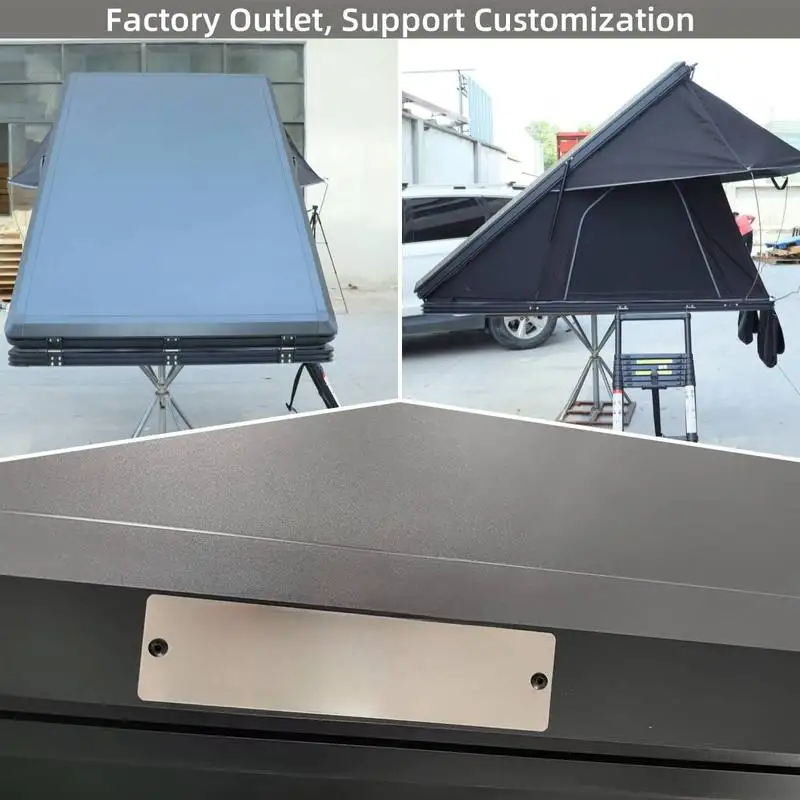 Carpa de techo plegable de tela antidesgarro para camping al aire libre, con panel solar de aluminio, tipo concha, para SUV, de una habitación, doble capa, cuatro estaciones