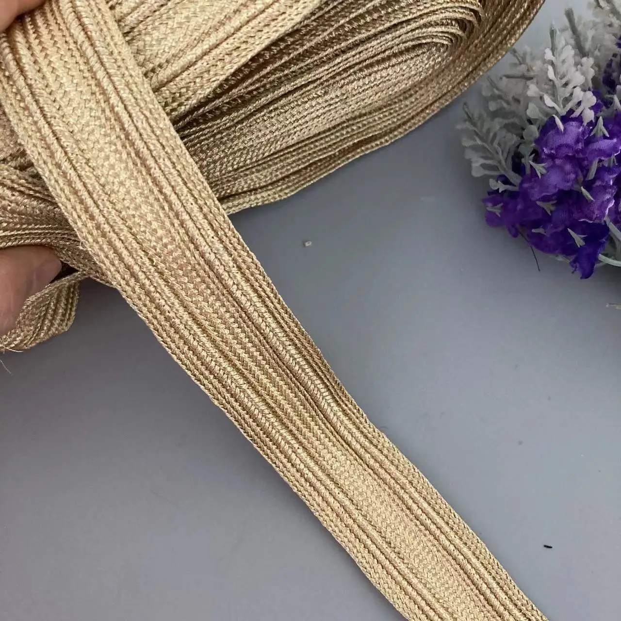 1 Yard 2.5cm Lace Trim Ribbon Gold Thread Webbing Ethnic Style Clothing Webbing Embroidery Sequin Fabric Jacquard Accessories