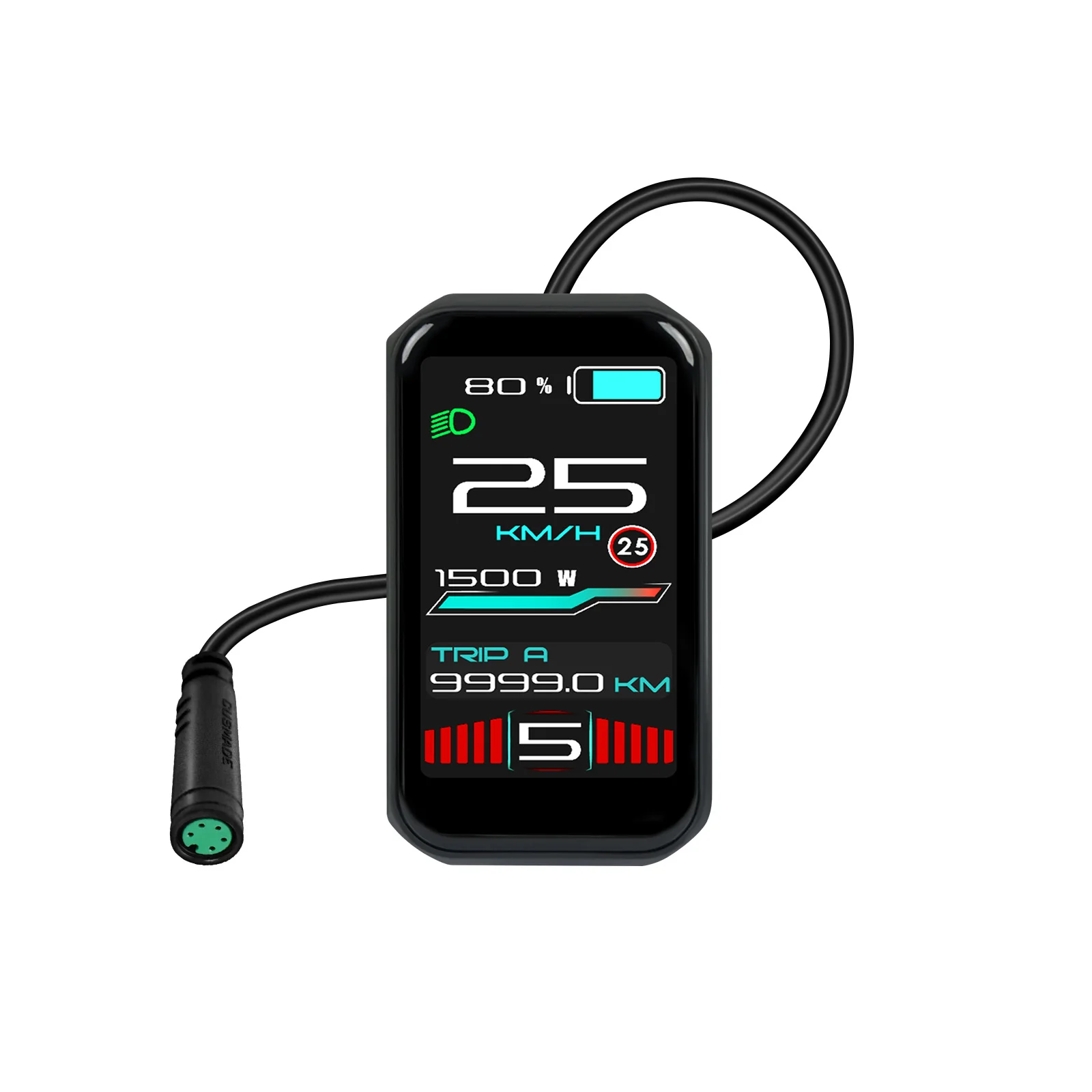 Ebike-display VD18MT kleurentouchscreen voor Bafang / Tongsheng-protocol middenmotor – IP67 waterdicht en 0-9 PAS-niveaus Ebike
