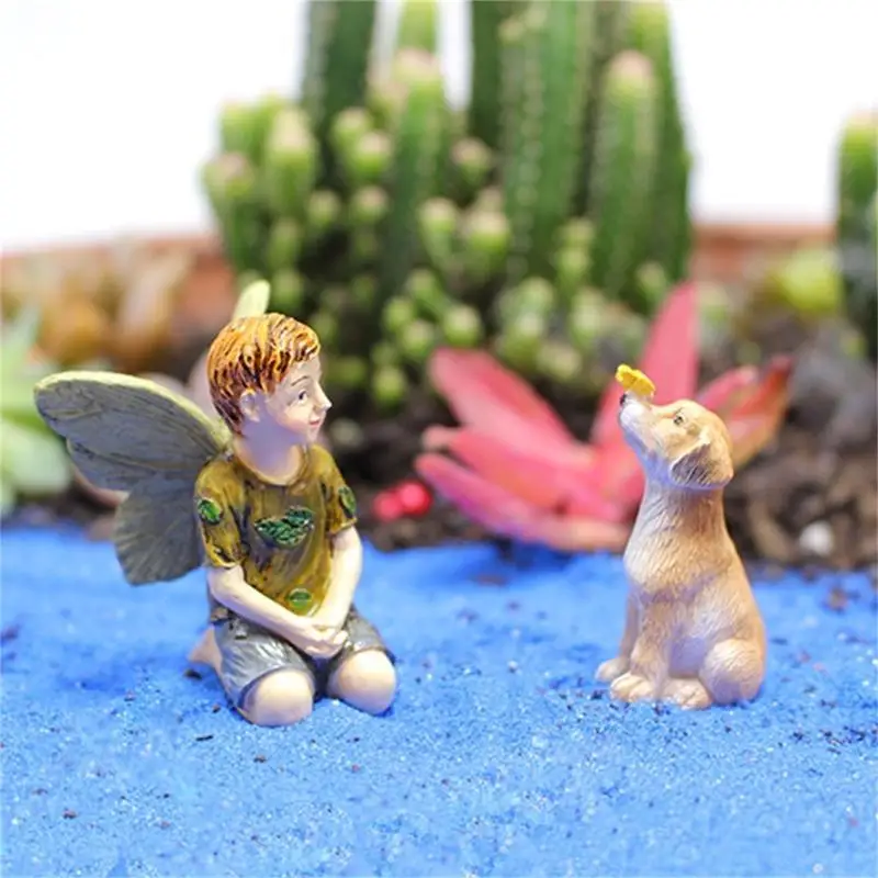 E8BD Outdoor Fairy Garden Accessories Resin Fairies Bridge Stones Miniature Figurines for Micro Landscape Ornaments Larn Yard