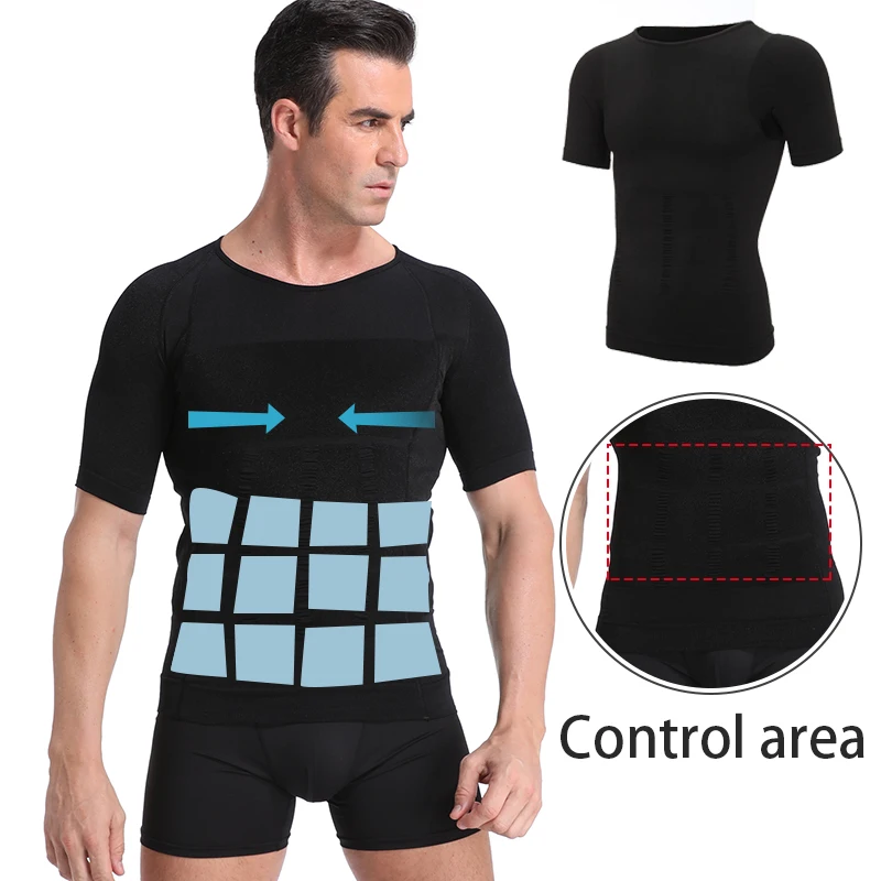 Men's Slimming Shaper Posture Vest Men's Compression T-Shirt Body Building Fat Burn Chest Tummy Shirt Slim Dry Quick Under Shirt