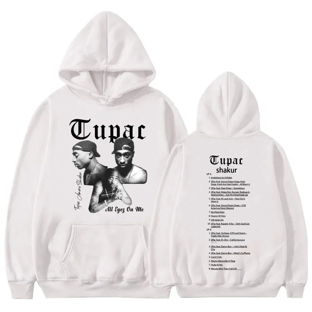 Rapper Tupac 2pac Print Hip Hop Hoodie Male Streetwear Vintage Sweatshirt Fashion Hoodies Men Women Oversized Fleece Tracksuit